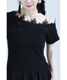 ✩*✩様 フポートレイト レース オフショルダー ワンピース 黒 UK8 未使用 オフショル レース」に該当するワンピース/ドレスファッション通販