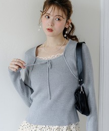 【Corie】ボレロレイヤード風ニットトップス