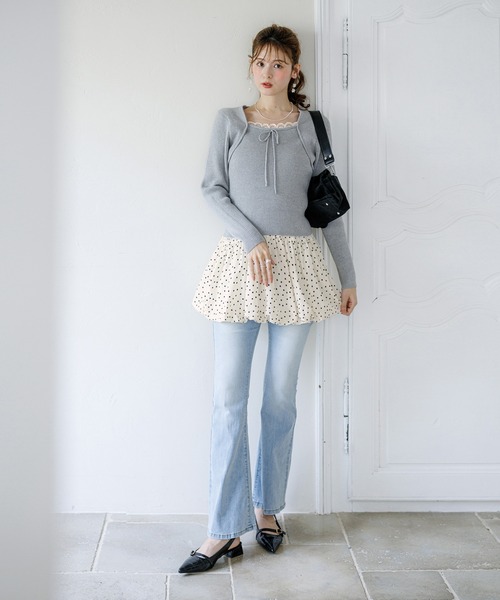 alotta(アロッタ)の「【Corie】ボレロレイヤード風ニットトップス(ニット/セーター・レディース・ブラック/グレー/ピンク・M/L)」の18枚目の写真