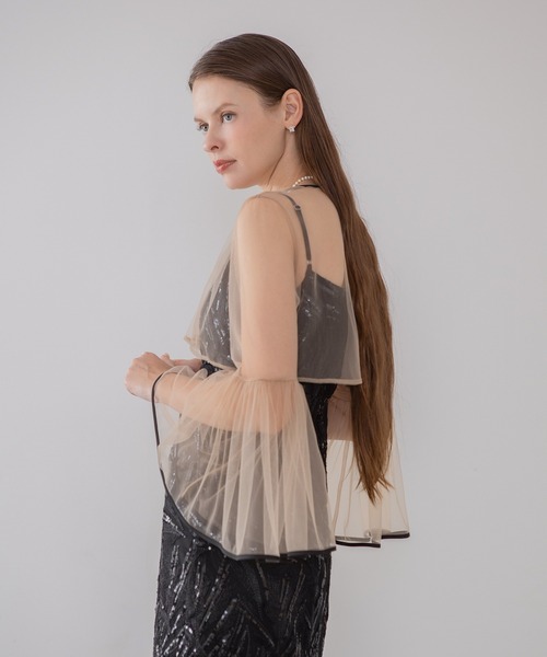 Leja(レジャ)の「【LEJA】チュールフレアスリーブスパンコールIラインワンピースドレス2点セット美脚効果結婚式 パーティードレス 成人式 二次会 同窓会 お呼ばれ オケージョン 20代 30代(ドレス・レディース・ブラック/グレー・MEDIUM/SMALL)」の12枚目の写真