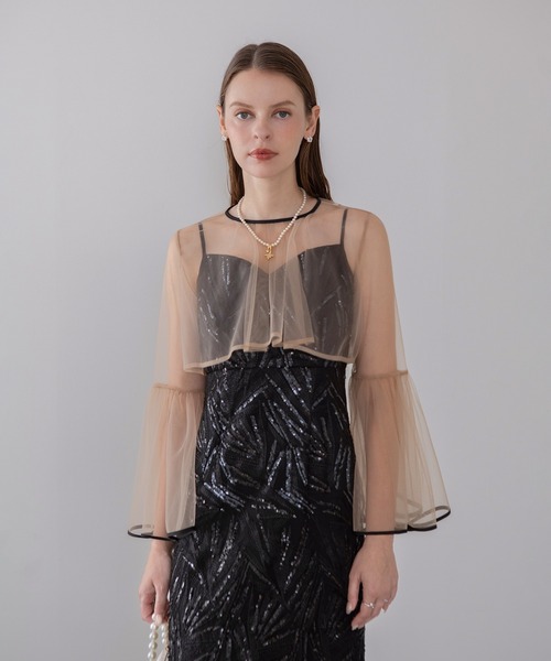 Leja(レジャ)の「【LEJA】チュールフレアスリーブスパンコールIラインワンピースドレス2点セット美脚効果結婚式 パーティードレス 成人式 二次会 同窓会 お呼ばれ オケージョン 20代 30代(ドレス・レディース・ブラック/グレー・MEDIUM/SMALL)」の14枚目の写真