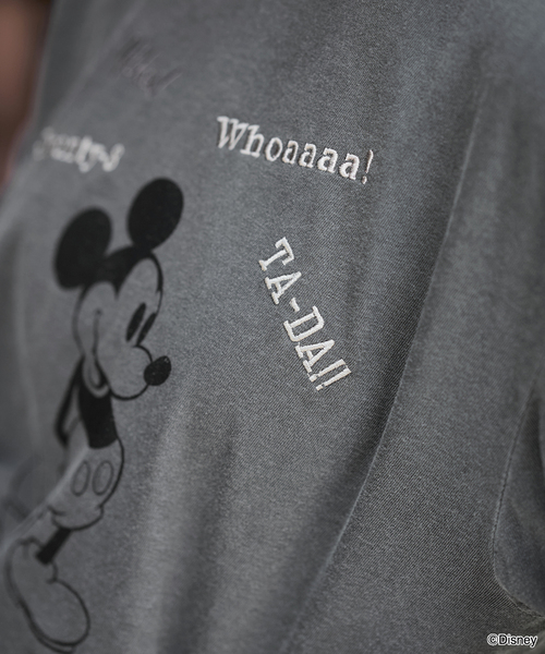 FRAMeWORK（フレームワーク）の「WIFFLE 別注［Mickey Mouse］embroidery T（Tシャツ/カットソー・レディース・ベージュ/ライトグレー/スミクロ・FREE）」の11枚目の写真