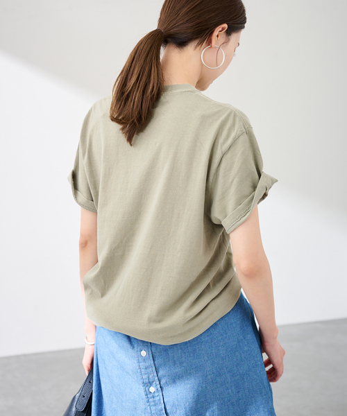 FRAMeWORK（フレームワーク）の「WIFFLE 別注［Mickey Mouse］embroidery T（Tシャツ/カットソー・レディース・ベージュ/ライトグレー/スミクロ・FREE）」の17枚目の写真