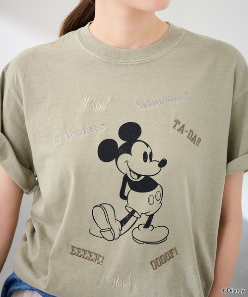 FRAMeWORK（フレームワーク）の「WIFFLE 別注［Mickey Mouse］embroidery T（Tシャツ/カットソー・レディース・ベージュ/ライトグレー/スミクロ・FREE）」の18枚目の写真