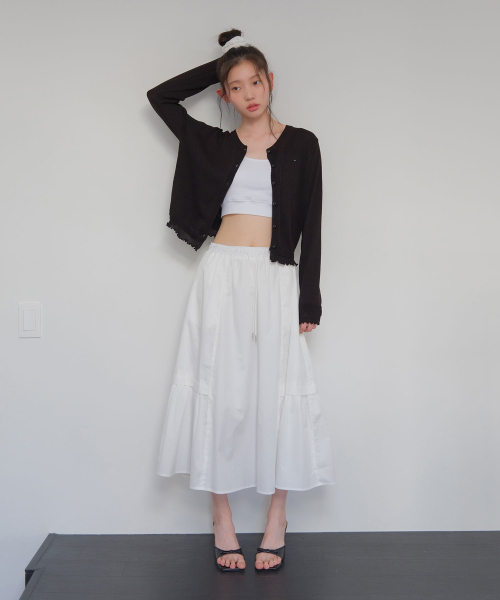 MOUI(モウイ)の「Roa banding maxi skirt (WHITE)(スカート・レディース・その他・FREE)」の3枚目の写真