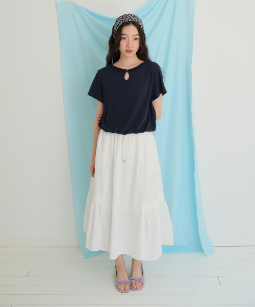 MOUI(モウイ)の「Roa banding maxi skirt (WHITE)(スカート・レディース・その他・FREE)」の4枚目の写真