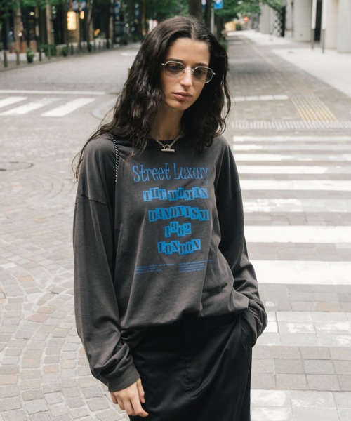 CREDONA(クレドナ)の「PARMANENT L/S TEE/パーマネントロングスリーブTシャツ(Tシャツ/カットソー・レディース・ブラック系その他2/ホワイト系その他2/レッド/ホワイト/ネイビー/ブラック/ホワイト系その他3/ホワイト系その他/ブラック系その他/ピンク・FREE)」の6枚目の写真