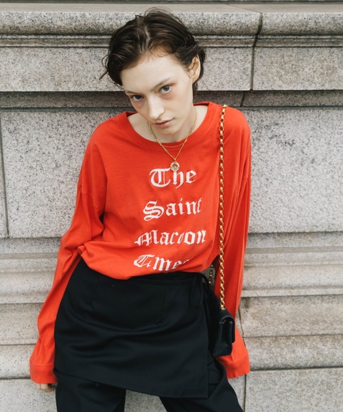 CREDONA(クレドナ)の「PARMANENT L/S TEE/パーマネントロングスリーブTシャツ(Tシャツ/カットソー・レディース・ブラック系その他2/ホワイト系その他2/レッド/ホワイト/ネイビー/ブラック/ホワイト系その他3/ホワイト系その他/ブラック系その他/ピンク・FREE)」の10枚目の写真