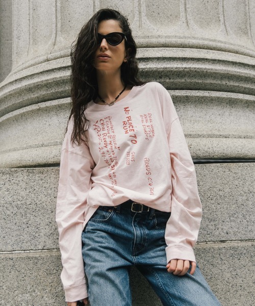 CREDONA(クレドナ)の「PARMANENT L/S TEE/パーマネントロングスリーブTシャツ(Tシャツ/カットソー・レディース・ブラック系その他2/ホワイト系その他2/レッド/ホワイト/ネイビー/ブラック/ホワイト系その他3/ホワイト系その他/ブラック系その他/ピンク・FREE)」の9枚目の写真