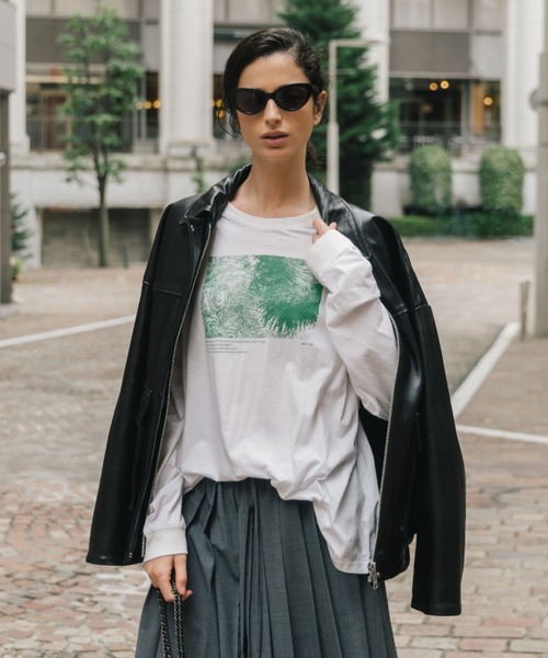 CREDONA(クレドナ)の「PARMANENT L/S TEE/パーマネントロングスリーブTシャツ(Tシャツ/カットソー・レディース・ブラック系その他2/ホワイト系その他2/レッド/ホワイト/ネイビー/ブラック/ホワイト系その他3/ホワイト系その他/ブラック系その他/ピンク・FREE)」の3枚目の写真