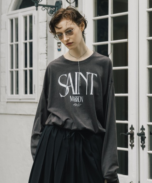 CREDONA(クレドナ)の「PARMANENT L/S TEE/パーマネントロングスリーブTシャツ(Tシャツ/カットソー・レディース・ブラック系その他2/ホワイト系その他2/レッド/ホワイト/ネイビー/ブラック/ホワイト系その他3/ホワイト系その他/ブラック系その他/ピンク・FREE)」の5枚目の写真