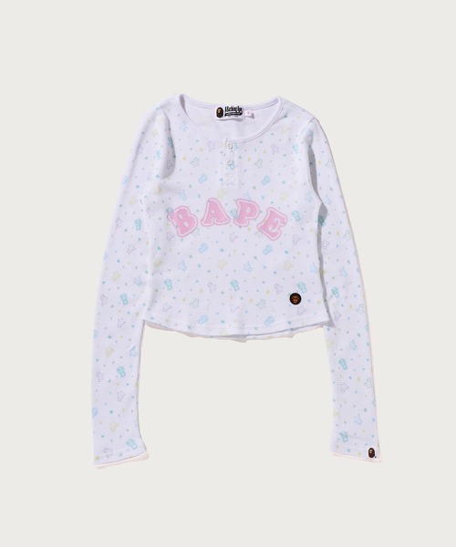 A BATHING APE(アベイシングエイプ)の「LISA MILO STA PATTERN WAFFLE SLIM FIT LS TEE(Tシャツ/カットソー・レディース・マルチ・SMALL)」の1枚目の写真