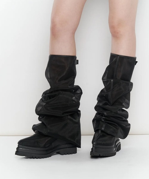 POOLDE(プールデ)の「SHEER MELTED BOOTS(ブーツ・レディース・ブラック/ベージュ・37/38)」の2枚目の写真