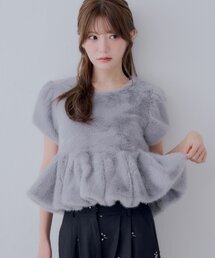 セール】【SALON by Chico】肩リボン3Dローズペプラムブラウス（シャツ