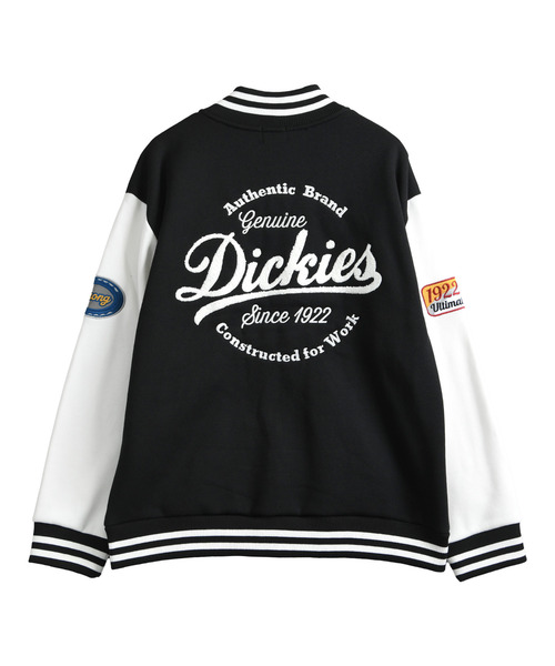 Dickies(ディッキーズ)の「【Genuine Dickies/ジェニュインディッキーズ】サガラ刺繍ビッグロゴ ポンチスタジャン/ルーズシルエット 配色ワッペンブルゾン ユニセックス(スタジャン・メンズ・ブラック/ネイビー・MEDIUM/X-LARGE/LARGE)」の4枚目の写真