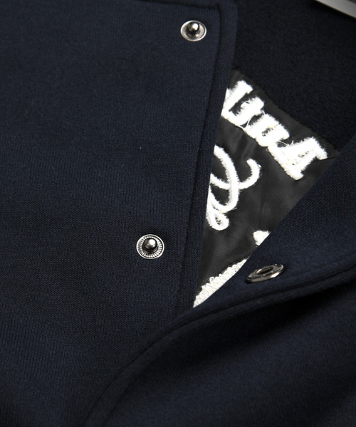 Dickies(ディッキーズ)の「【Genuine Dickies/ジェニュインディッキーズ】サガラ刺繍ビッグロゴ ポンチスタジャン/ルーズシルエット 配色ワッペンブルゾン ユニセックス(スタジャン・メンズ・ブラック/ネイビー・MEDIUM/X-LARGE/LARGE)」の21枚目の写真