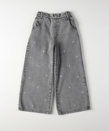 VIVIAN BLUE | 《110-160cm展開》ハート刺繍ワイドストレートデニムパンツ(その他パンツ)