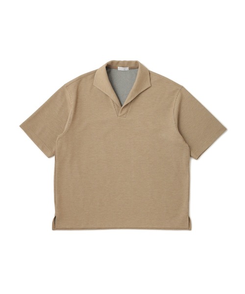 j.n.r.d(ジェー・エヌ・アール・ディー)の「メランジイタリアンカラーカットポロ(Tシャツ/カットソー・メンズ・モスグリーン/ベージュ・L/M/LL)」の8枚目の写真
