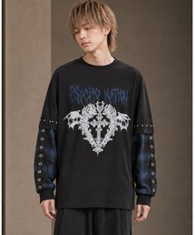 PSYCHO NATION フェイクレイヤードロングTシャツ