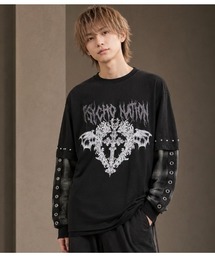 PSYCHO NATION フェイクレイヤードロングTシャツ