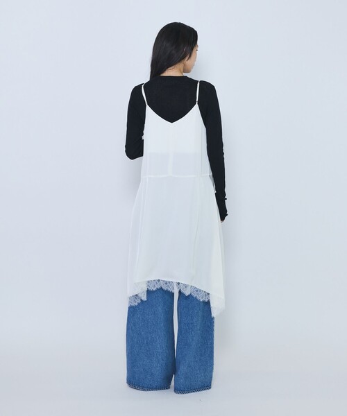 1er Arrondissement(プルミエアロンディスモン)の「ライトダブルサテンランジェリードレス(ワンピース・レディース・オフホワイト/ブラック・FREE)」の5枚目の写真