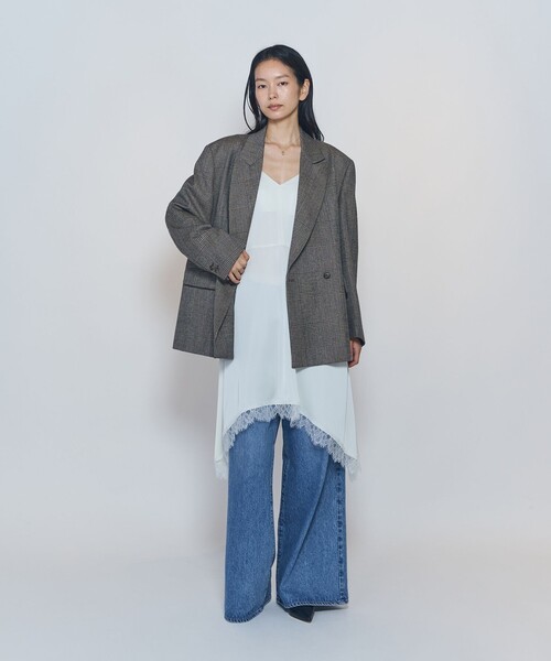 1er Arrondissement(プルミエアロンディスモン)の「ライトダブルサテンランジェリードレス(ワンピース・レディース・オフホワイト/ブラック・FREE)」の6枚目の写真