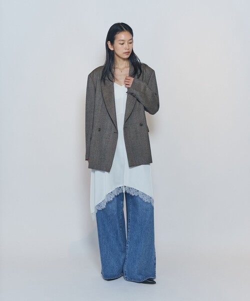 1er Arrondissement(プルミエアロンディスモン)の「ライトダブルサテンランジェリードレス(ワンピース・レディース・オフホワイト/ブラック・FREE)」の8枚目の写真