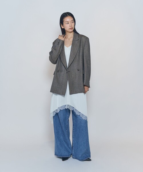 1er Arrondissement(プルミエアロンディスモン)の「ライトダブルサテンランジェリードレス(ワンピース・レディース・オフホワイト/ブラック・FREE)」の9枚目の写真