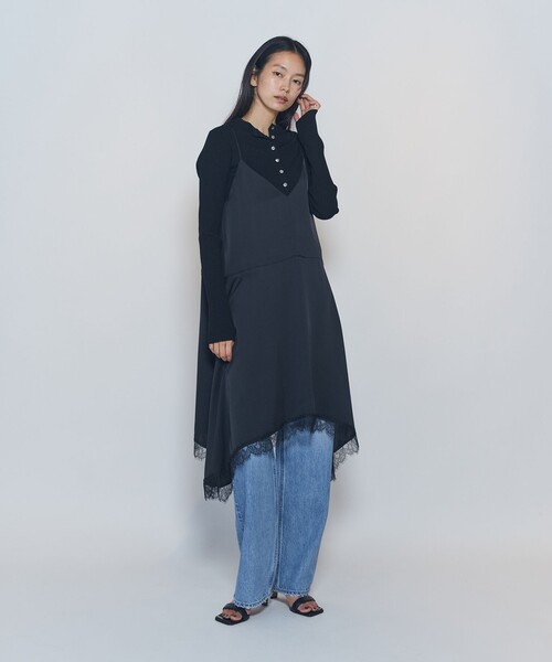 1er Arrondissement(プルミエアロンディスモン)の「ライトダブルサテンランジェリードレス(ワンピース・レディース・オフホワイト/ブラック・FREE)」の19枚目の写真