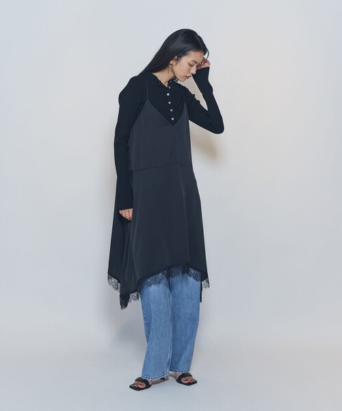 1er Arrondissement(プルミエアロンディスモン)の「ライトダブルサテンランジェリードレス(ワンピース・レディース・オフホワイト/ブラック・FREE)」の21枚目の写真