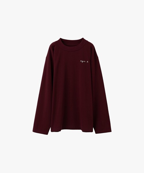 agnes b.(アニエスベー)の「メンズ ロゴ 刺繍 コットン 長袖 Tシャツ "Horace"(Tシャツ/カットソー・メンズ・ボルドー・1/2/3)」の1枚目の写真
