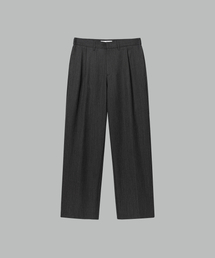 バーティカル ルーズフィット ウエストゴム スラックス_DARK GREY