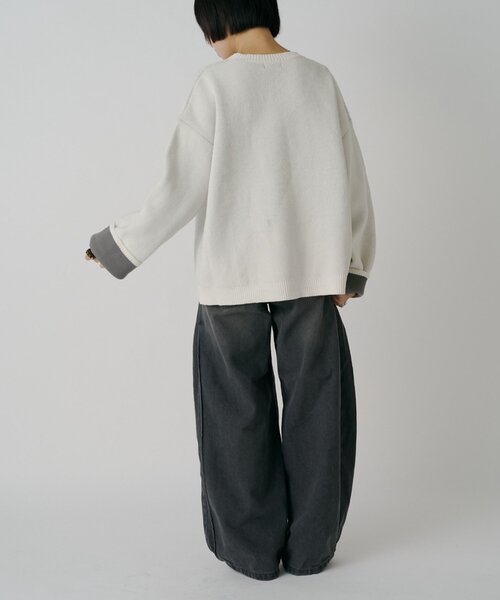 goocy(グーシー)の「サイドタックワイドデニムパンツ(デニムパンツ・レディース・ブルー/ブラック・MEDIUM/SMALL)」の7枚目の写真