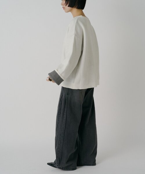 goocy(グーシー)の「サイドタックワイドデニムパンツ(デニムパンツ・レディース・ブルー/ブラック・MEDIUM/SMALL)」の8枚目の写真