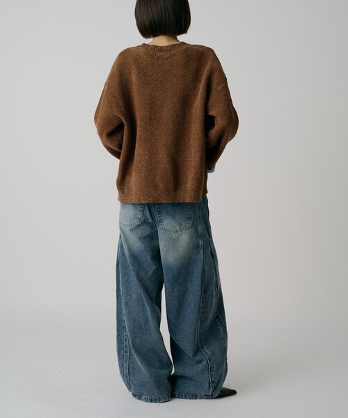 goocy(グーシー)の「サイドタックワイドデニムパンツ(デニムパンツ・レディース・ブルー/ブラック・MEDIUM/SMALL)」の16枚目の写真