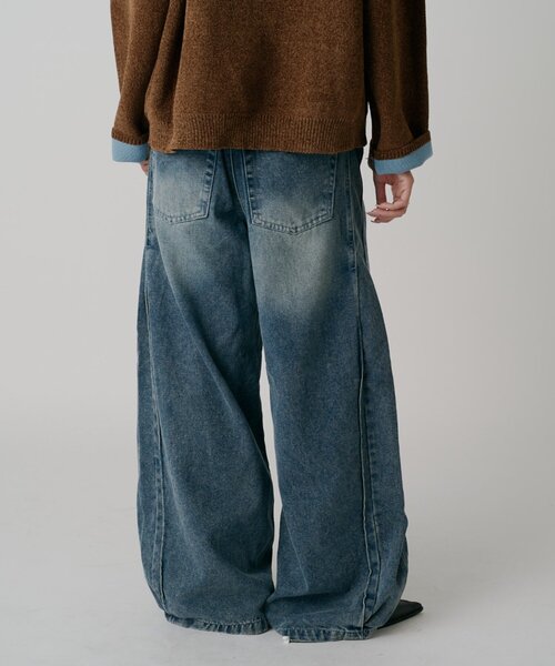 goocy(グーシー)の「サイドタックワイドデニムパンツ(デニムパンツ・レディース・ブルー/ブラック・MEDIUM/SMALL)」の18枚目の写真