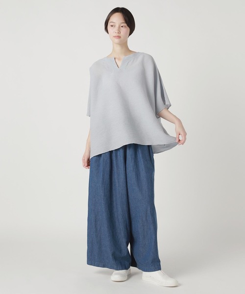 Plantation(プランテーション)の「(S)BIZENコットンラミーデニム / P(その他パンツ・レディース・ブルー・S size)」の4枚目の写真