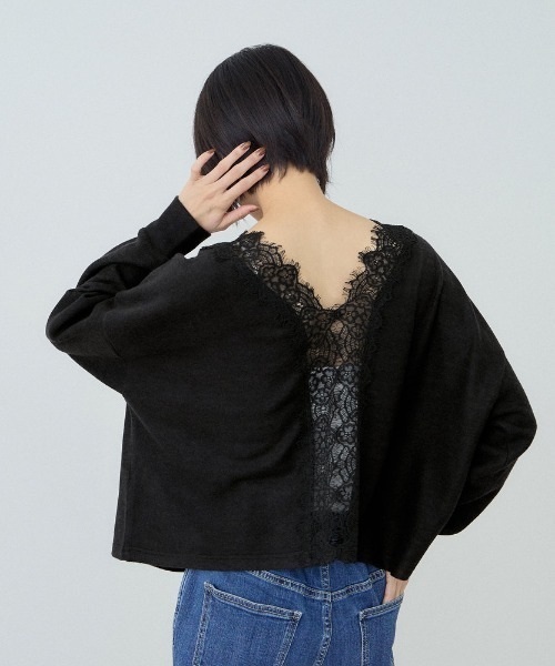 VICKY(ビッキー)の「バックレースプルオーバー(Tシャツ/カットソー・レディース・ブラック/ベージュ/ネイビー・M)」の1枚目の写真