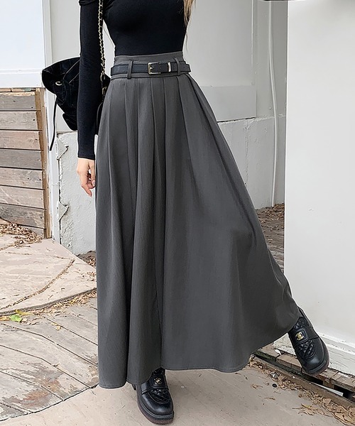 Doux Belle(ドゥーベル)の「ハイウエストロングプリーツスカート(スカート・レディース・ブラック/グレー/ブラウン・LARGE/MEDIUM/X-LARGE)」の6枚目の写真
