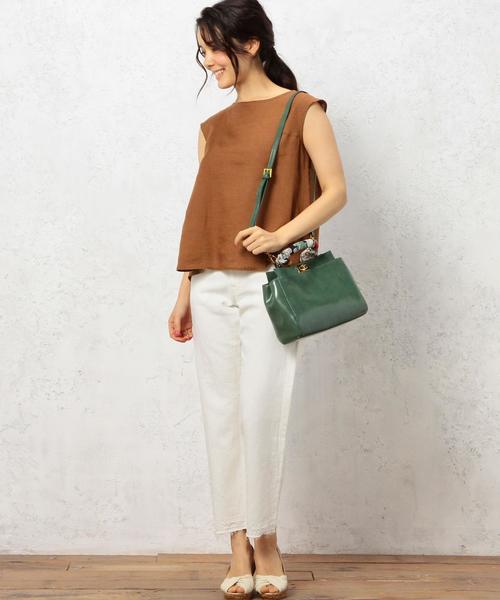 green label relaxing（グリーンレーベルリラクシング）の「CB ハードマンズリネン FLA N/SL ブラウス◆（シャツ/ブラウス・レディース・ホワイト/ブラック/オレンジ系その他・FREE）」の12枚目の写真