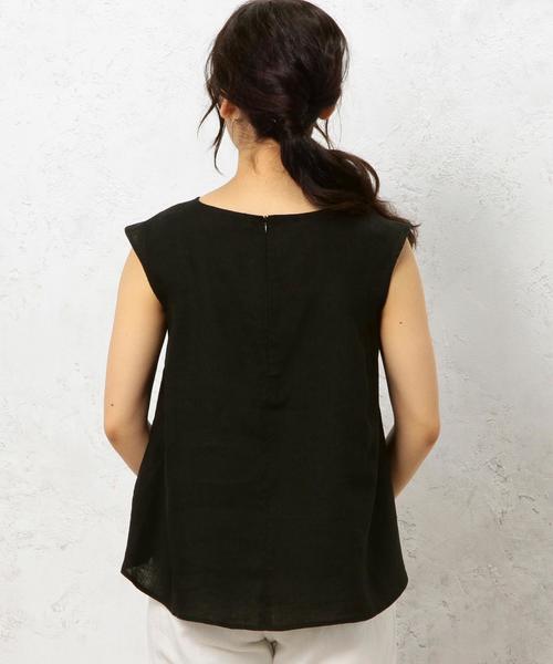 green label relaxing（グリーンレーベルリラクシング）の「CB ハードマンズリネン FLA N/SL ブラウス◆（シャツ/ブラウス・レディース・ホワイト/ブラック/オレンジ系その他・FREE）」の7枚目の写真