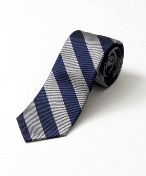 ABAHOUSE(アバハウス)の「【WEB別注】レジメンタルタイ(ネクタイ・メンズ・ネイビー/グレー/ブルー/ボルドー・FREE)」の2枚目の写真