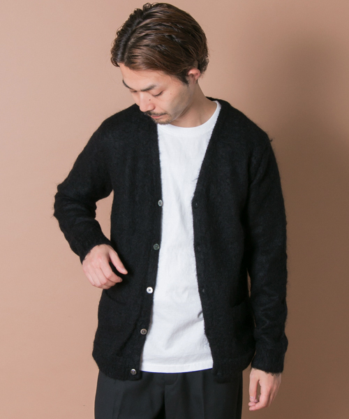 URBAN RESEARCH（アーバンリサーチ）の「URiD モヘヤVカーディガン（カーディガン/ボレロ・メンズ・キャメル/ブラック・MEDIUM/LARGE）」の2枚目の写真