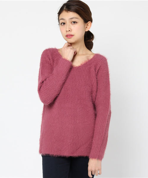 archives（アルシーヴ）の「テンタッチ片畦プルオーバー（ニット/セーター・レディース・オフホワイト/グレー/ピンク/サックスブルー・MEDIUM）」の6枚目の写真