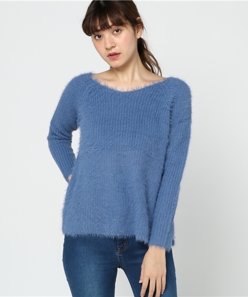 archives（アルシーヴ）の「テンタッチ片畦プルオーバー（ニット/セーター・レディース・オフホワイト/グレー/ピンク/サックスブルー・MEDIUM）」の3枚目の写真