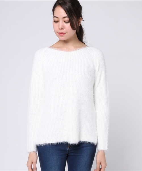 archives（アルシーヴ）の「テンタッチ片畦プルオーバー（ニット/セーター・レディース・オフホワイト/グレー/ピンク/サックスブルー・MEDIUM）」の10枚目の写真