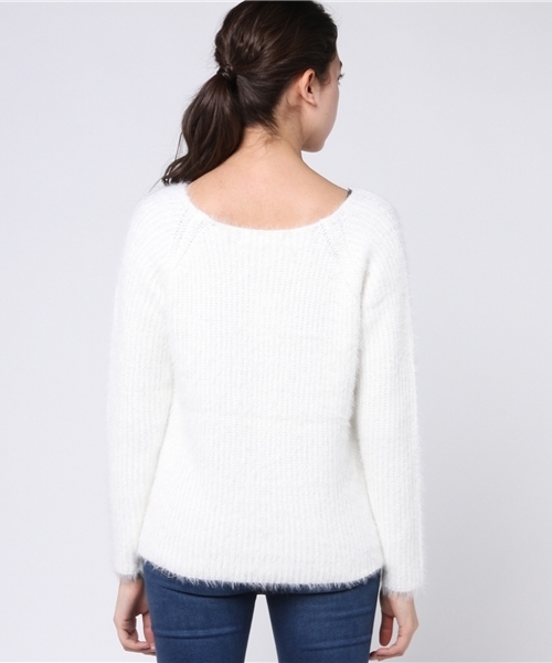 archives（アルシーヴ）の「テンタッチ片畦プルオーバー（ニット/セーター・レディース・オフホワイト/グレー/ピンク/サックスブルー・MEDIUM）」の12枚目の写真