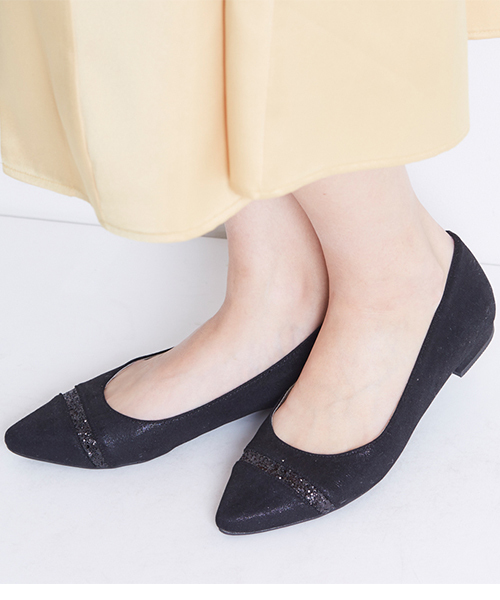 ORiental TRaffic（オリエンタルトラフィック）の「春夏新作★バイカラーフラットパンプス★7115（パンプス・レディース・ブルー/ベージュ/ピンク/ブラック・36/34/39/38/37/40/42/41/35）」の2枚目の写真