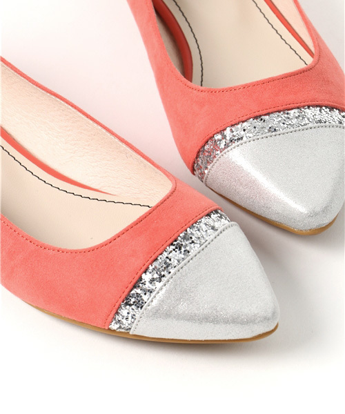 ORiental TRaffic（オリエンタルトラフィック）の「春夏新作★バイカラーフラットパンプス★7115（パンプス・レディース・ブルー/ベージュ/ピンク/ブラック・36/34/39/38/37/40/42/41/35）」の9枚目の写真