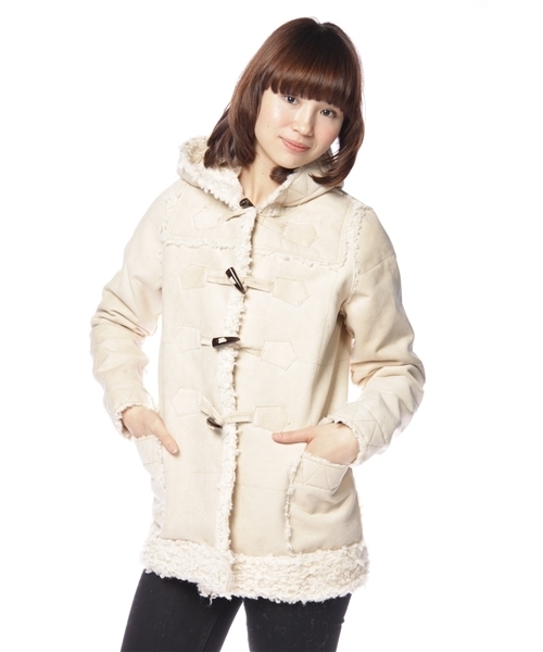 mystic（ミスティック）の「フェイクムートンダッフル（ダッフルコート・レディース・キャメル/ブラック/ベージュ・FREE）」の3枚目の写真